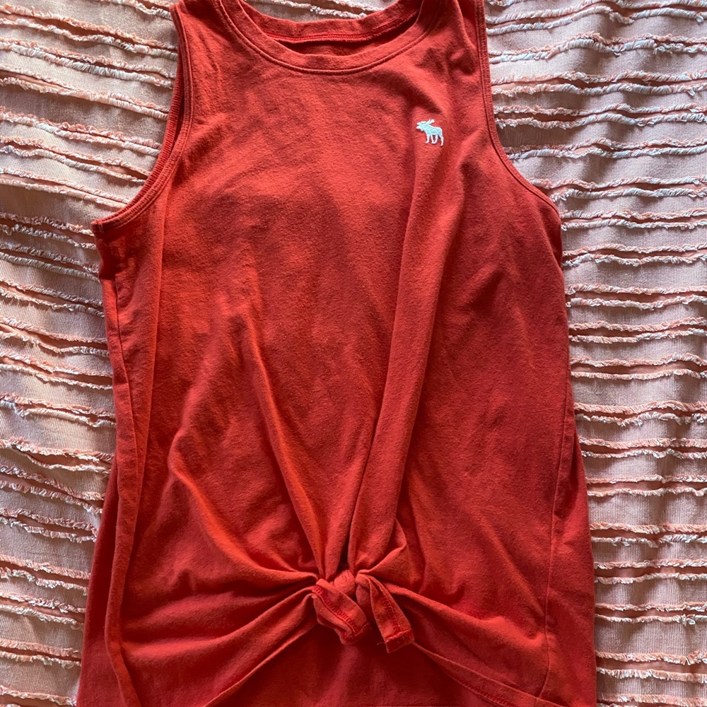 orange abercrombie tied tank top
